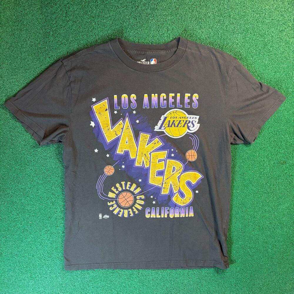 Size M Mens - Hollister NBA Los Angeles Lakers Black Graphic T Shirt Basketball